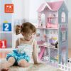 PHOOHI PH11A001 WOODEN BLUE DELUXE DOLL HOUSE