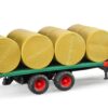 BRUDER 02220 BALE TRANSPORT TRAILER WITH 8 ROUND BALES