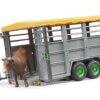 BRUDER 02227 LIVESTOCK TRAILER WITH 1 COW KOUREAS TOYS