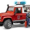BRUDER 02596 LAND ROVER DEFENDER STATION WAGON FIRE DEPARTMENT KOUREAS TOYS