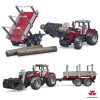 BRUDER 02046 MASSEY FERGUSON & FRONTLOADER AND TIMBER TRAILER