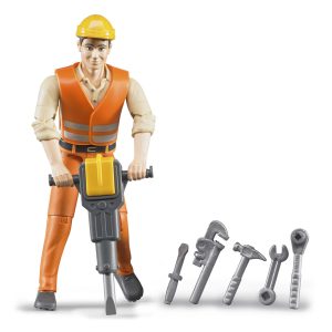 BRUDER 60020 CONSTRUCTION WORKER WITH ACCESSORIES KOUREAS TOYS