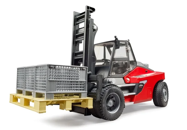 BRUDER 02513 LINDE HT160D STACKER WITH PALLET AND 3 PALLET CAGES KOUREAS TOYS