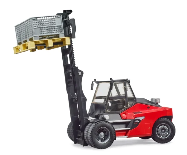 BRUDER 02513 LINDE HT160D STACKER WITH PALLET AND 3 PALLET CAGES KOUREAS TOYS