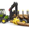 BRUDER 02133 JOHN DEERE 1210E FORWARDER WITH 4 TRUNKS AND GRAB - Image 3