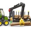 BRUDER 02133 JOHN DEERE 1210E FORWARDER WITH 4 TRUNKS AND GRAB - Image 6
