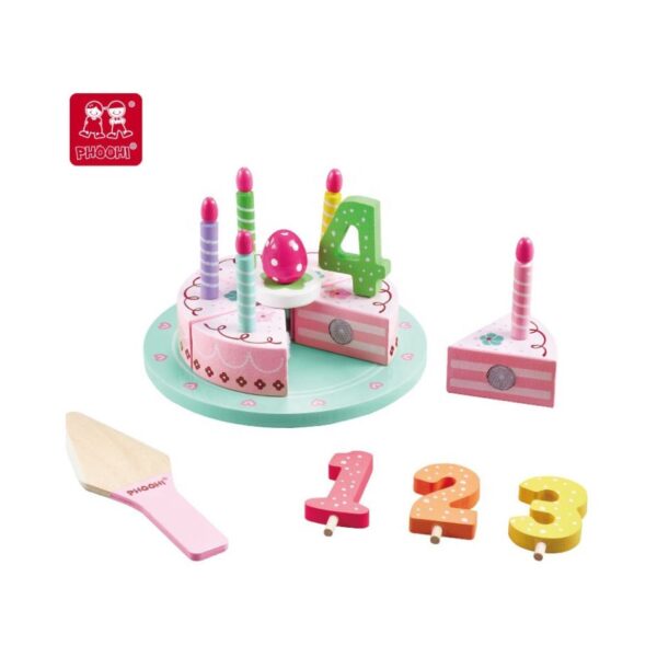 PHOOHI PH01C005 WOODEN BIRTHDAY CAKE KOUREAS TOYS