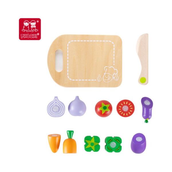 PHOOHI PH01F007 WOODEN VEGETABLE CUTTING SET KOUREAS TOYS