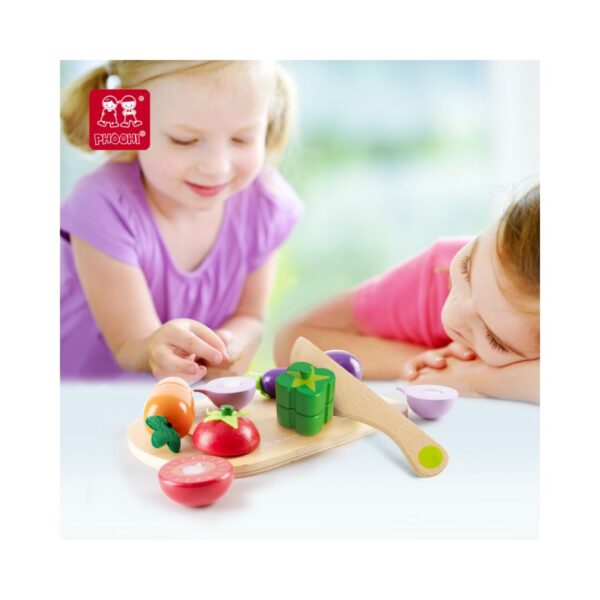 PHOOHI PH01F007 WOODEN VEGETABLE CUTTING SET KOUREAS TOYS
