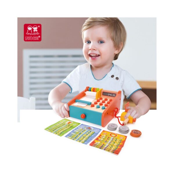 PHOOHI PH01G020 WOODEN CASH REGISTER KOUREAS TOYS