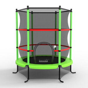 OZZY 4.5FT GREEN TRAMPOLINE WITH INTERNAL SAFETY NET KOUREAS TOYS