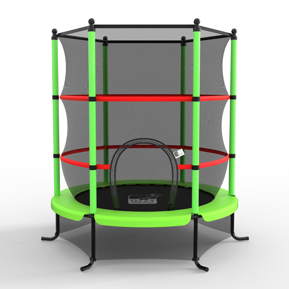 OZZY 4.5FT GREEN TRAMPOLINE WITH INTERNAL SAFETY NET KOUREAS TOYS