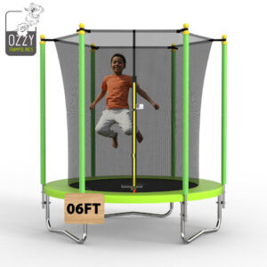 OZZY 6FT GREEN TRAMPOLINE WITH SAFETY NET KOUREAS TOYS