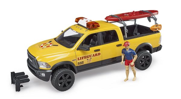 BRUDER 02506 RAM 2500 POWER WAGON LIFEGUARD WITH FIGURE, STAND UP PADDLE AND LIGHT & SOUND MODULE - Image 4