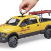 BRUDER 02506 RAM 2500 POWER WAGON LIFEGUARD WITH FIGURE, STAND UP PADDLE AND LIGHT & SOUND MODULE - Image 2