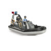 BRUDER 62733 BWORLD POLICE BOAT WITH ROTATING BEACON LIGHT, 2 FIGURES AND ACCESSORIES