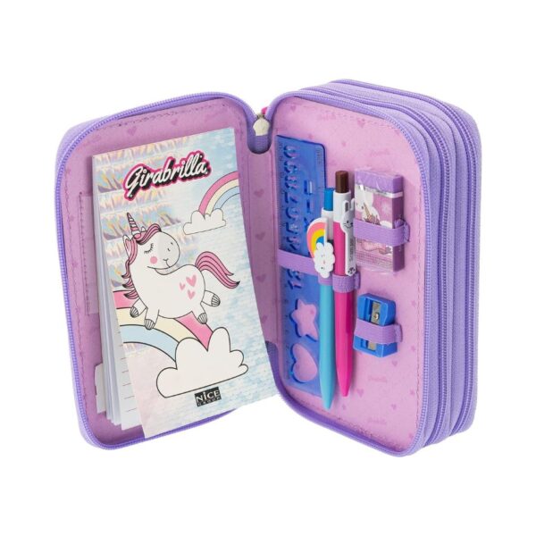 NICE 19026 GIRABRILLA PUFFER PENCIL CASE 3 STAGES UNICORN KOUREAS TOYS
