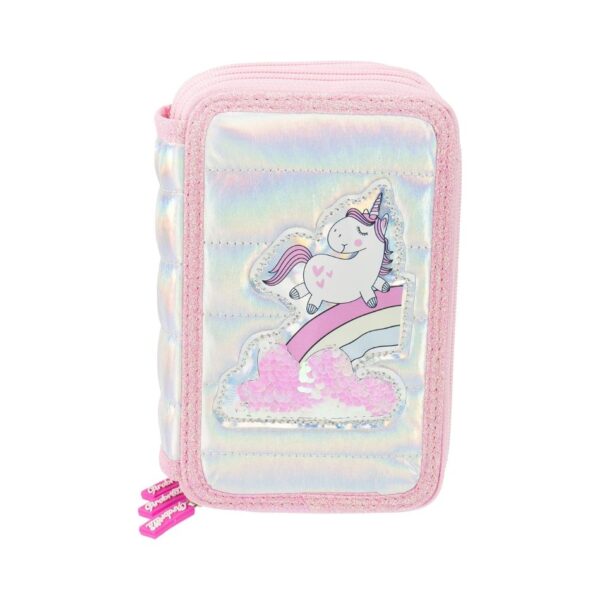 NICE 19027 GIRABRILLA PUFFER PENCIL CASE 3 STAGES UNICORN KOUREAS TOYS