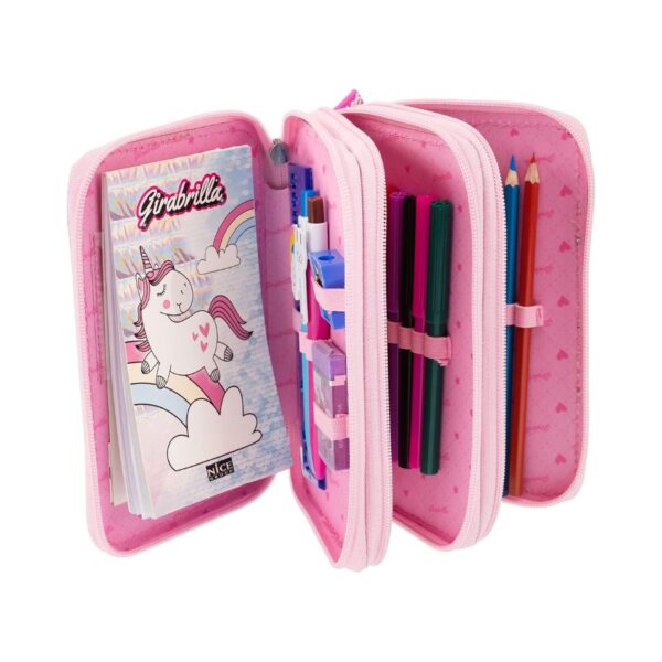 NICE 19027 GIRABRILLA PUFFER PENCIL CASE 3 STAGES UNICORN KOUREAS TOYS