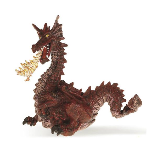 39016 PAPO ENCHANTED RED DRAGON WITH FLAME KOUREAS TOYS