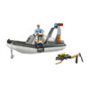 BRUDER 62733 BWORLD POLICE BOAT WITH ROTATING BEACON LIGHT, 2 FIGURES AND ACCESSORIES - Image 2