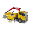 BRUDER 03551 SCANIA SUPER 560R CONSTRUCTION SITE TRUCK WITH CRANE AND 2 PALLETS KOUREAS TOYS
