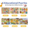 PHOOHI PH07K028 WOODEN PUZZLE SET 6pcs (INCLUDING  FUN BATH BOOK + 1 BAG ) - Image 3