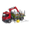 BRUDER 03669 MB AROCS TIMBER TRUCK WITH LOADING CRANE, GRAB AND 3 TRUNKS - Image 2