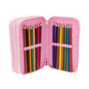 NICE 19025 GIRABRILLA UNICORN PUFFER PENCIL CASE 3 ZIP TIFFANY - Image 3