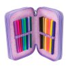 NICE 19025 GIRABRILLA UNICORN PUFFER PENCIL CASE 3 ZIP PURPLE - Image 2