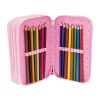 NICE 19025 GIRABRILLA UNICORN PUFFER PENCIL CASE 3 ZIP PINK - Image 3