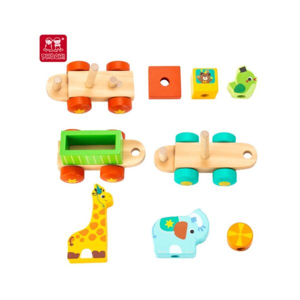 PHOOHI PH05C010 WOODEN CIRCUS STACKING TRAIN KOUREAS TOYS