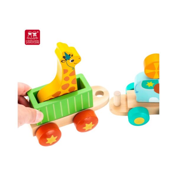 PHOOHI PH05C010 WOODEN CIRCUS STACKING TRAIN KOUREAS TOYS