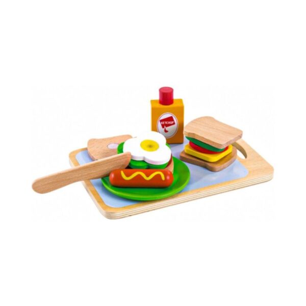 PHOOHI PH01E012 WOODEN SANDWICH SET - EDUCATIONAL COOKING TOY KOUREAS TOYS