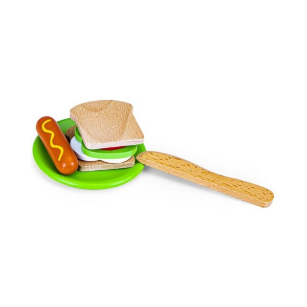 PHOOHI PH01E012 WOODEN SANDWICH SET - EDUCATIONAL COOKING TOY KOUREAS TOYS