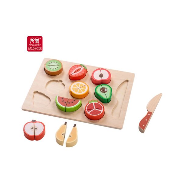 PHOOHI PH01F011 WOODEN FRUIT CUTTING SET KOUREAS TOYS