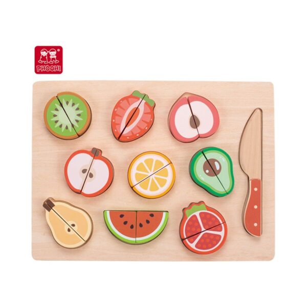 PHOOHI PH01F011 WOODEN FRUIT CUTTING SET KOUREAS TOYS