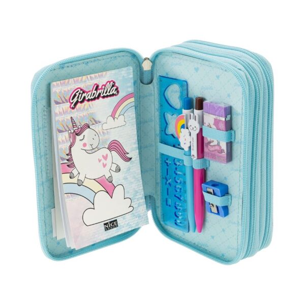 NICE 19025 GIRABRILLA PUFFER PENCIL CASE 3 STAGES UNICORN KOUREAS TOYS