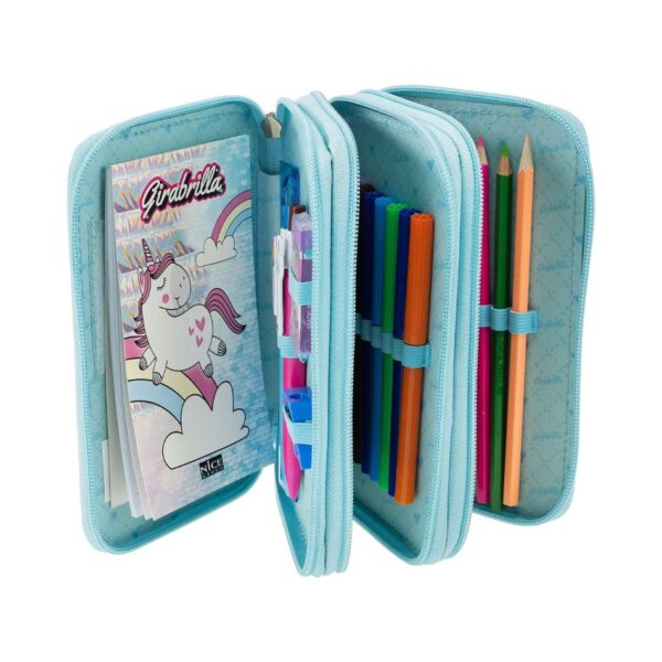 NICE 19025 GIRABRILLA PUFFER PENCIL CASE 3 STAGES UNICORN KOUREAS TOYS