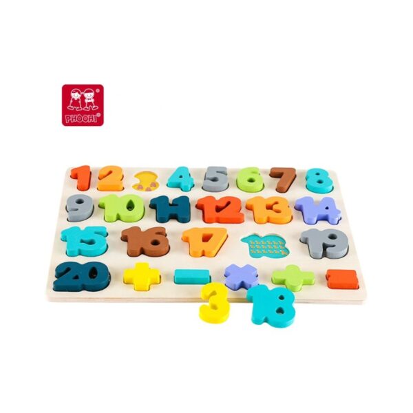 PHOOHI PH07J012 WOODEN PUZZLE 3D NUMBER KOUREAS TOYS