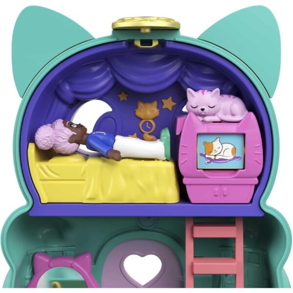 BRAND GTM56 POLLY POCKET GTM61​ FLIP & FIND CAT COMPACT, FLIP FEATURE CREATES DUAL PLAY SURFACES, MICRO DOLL KOUREAS TOYS
