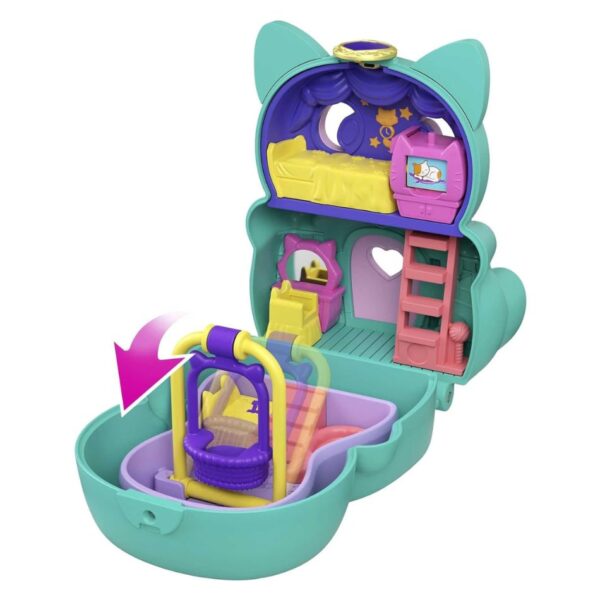 BRAND GTM56 POLLY POCKET GTM61​ FLIP & FIND CAT COMPACT, FLIP FEATURE CREATES DUAL PLAY SURFACES, MICRO DOLL KOUREAS TOYS