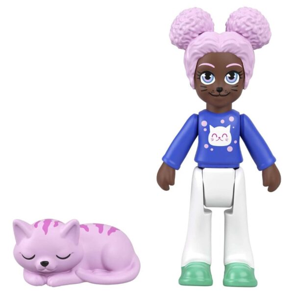 BRAND GTM56 POLLY POCKET GTM61​ FLIP & FIND CAT COMPACT, FLIP FEATURE CREATES DUAL PLAY SURFACES, MICRO DOLL KOUREAS TOYS