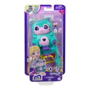 BRAND GTM56 POLLY POCKET GTM61​ FLIP & FIND CAT COMPACT, FLIP FEATURE CREATES DUAL PLAY SURFACES, MICRO DOLL KOUREAS TOYS