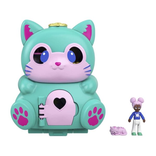 BRAND GTM56 POLLY POCKET GTM61​ FLIP & FIND CAT COMPACT, FLIP FEATURE CREATES DUAL PLAY SURFACES, MICRO DOLL KOUREAS TOYS