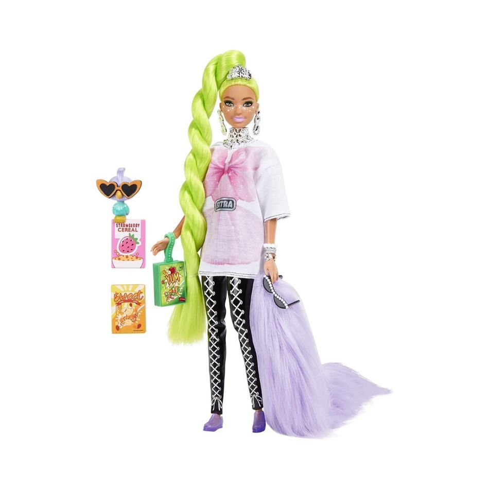 BARBIE HDJ44 EXTRA DOLL #11 WITH NEON GREEN HAIR & ACCESSORIES KOUREAS TOYS