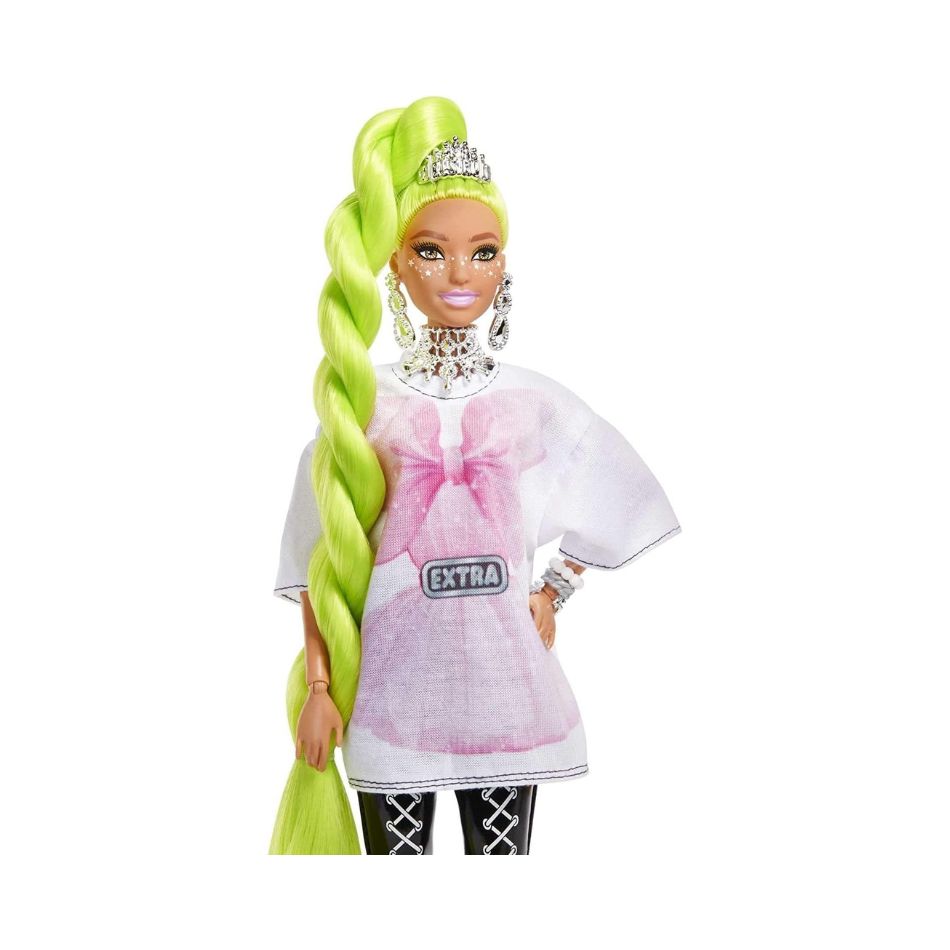 BARBIE HDJ44 EXTRA DOLL #11 WITH NEON GREEN HAIR & ACCESSORIES KOUREAS TOYS