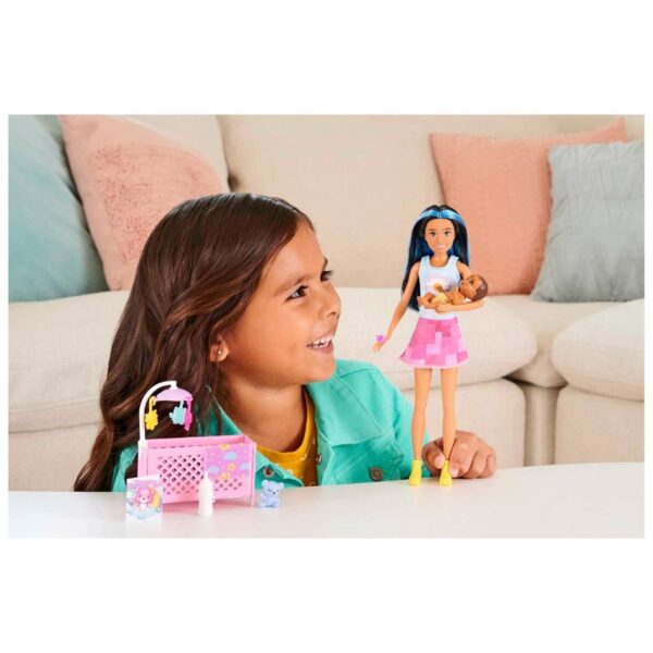 BRAND HJY34 BARBIE SKIPPER BABYSITTERS INC CRIB PLAYSET WITH DOLL, BABY DOLL WITH SLEEPY EYES, FURNITURE & ACCESSORIES KOUREAS TOYS