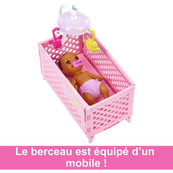 BRAND HJY34 BARBIE SKIPPER BABYSITTERS INC CRIB PLAYSET WITH DOLL, BABY DOLL WITH SLEEPY EYES, FURNITURE & ACCESSORIES KOUREAS TOYS