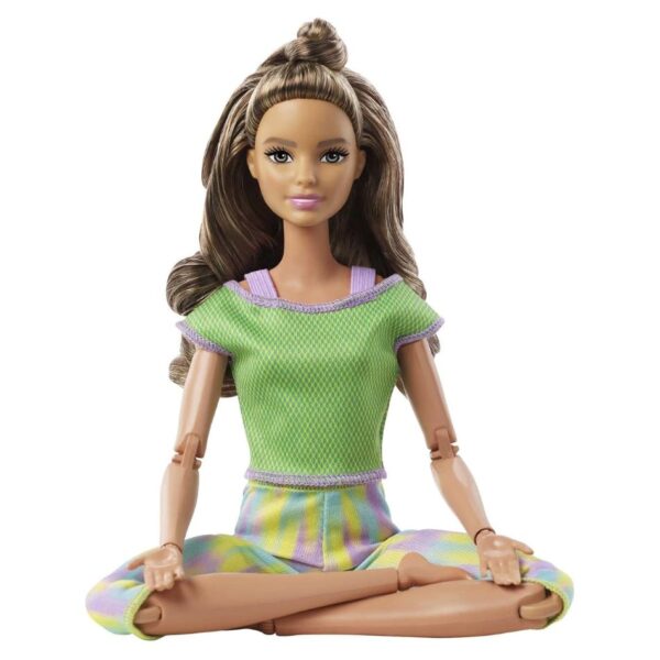 BRAND GXF05 BARBIE MADE TO MOVE DOLL WITH 22 FLEXIBLE JOINTS & LONG WAVY BRUNETTE HAIR WEARING ATHLEISURE-WEAR KOUREAS TOYS